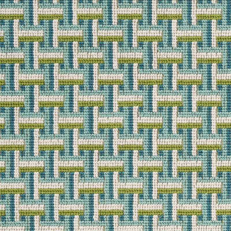 Purchase sample of 76970 Saxon Epingle, Peacock by Schumacher Fabric
