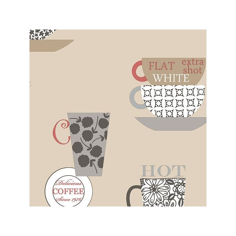 Sample FK34428 Brown Coffee Cups wallpaper Norwall Wallpaper