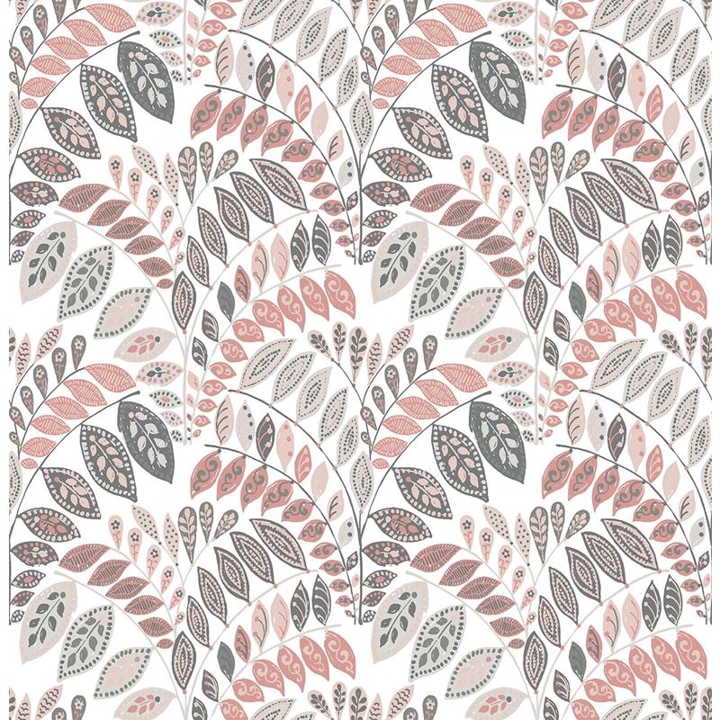 Sample 2821-25141 Folklore. Fiddlehead, Pink by A-Street Wallpaper