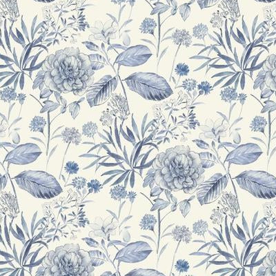 Search TL1921 Handpainted Traditionals Midsummer Floral Blue York Wallpaper