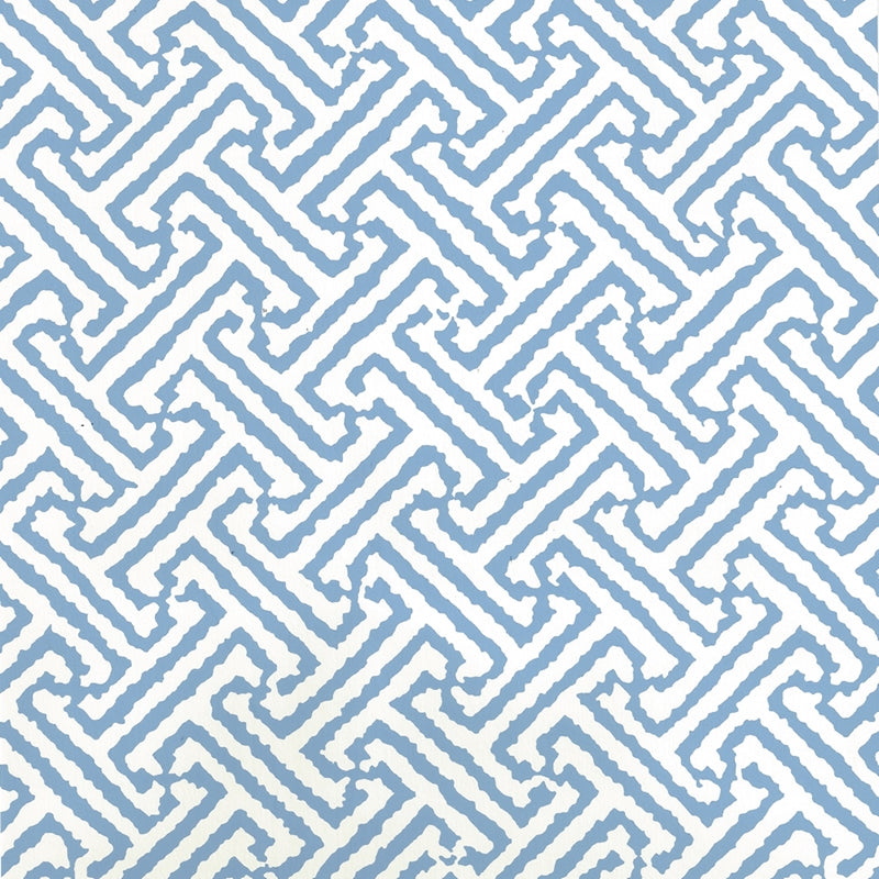 Sample 6890WP-16 Java Java, Pacific Blue Almost White by Quadrille Wallpaper