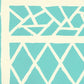 Sample 6025-07OWP Trellis Background, Turquoise on Off White by Quadrille Wallpaper