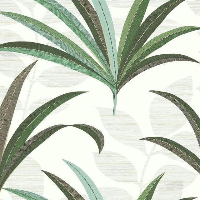 Looking CA1553 Deco El Morocco Palm White Botanical by Antonina Vella Wallpaper