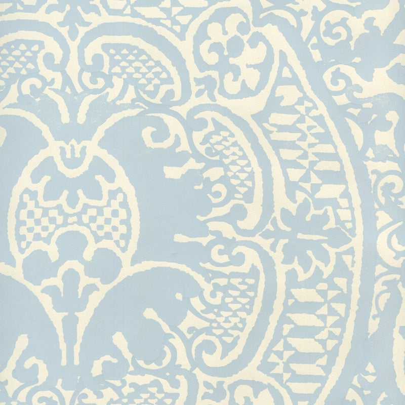 Order 352000W-23OWP Veneto Windsor Blue On Off White by Quadrille Wallpaper