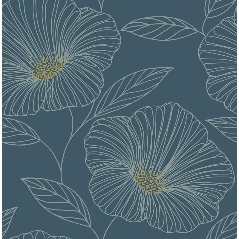Select 2764-24318 Mythic Blue Floral Mistral A-Street Prints Wallpaper