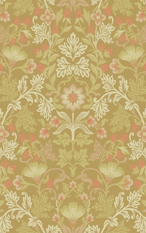 316006 Posy Lila Gold Strawberry Floral Wallpaper by Eijffinger,316006 Posy Lila Gold Strawberry Floral Wallpaper by Eijffinger2