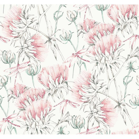 Acquire 2973-90405 Daylight Mariell Pink Dragonfly Pink A-Street Prints Wallpaper