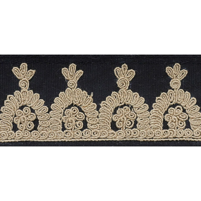 74154 | Noelia Tape, Onyx - Schumacher Fabric