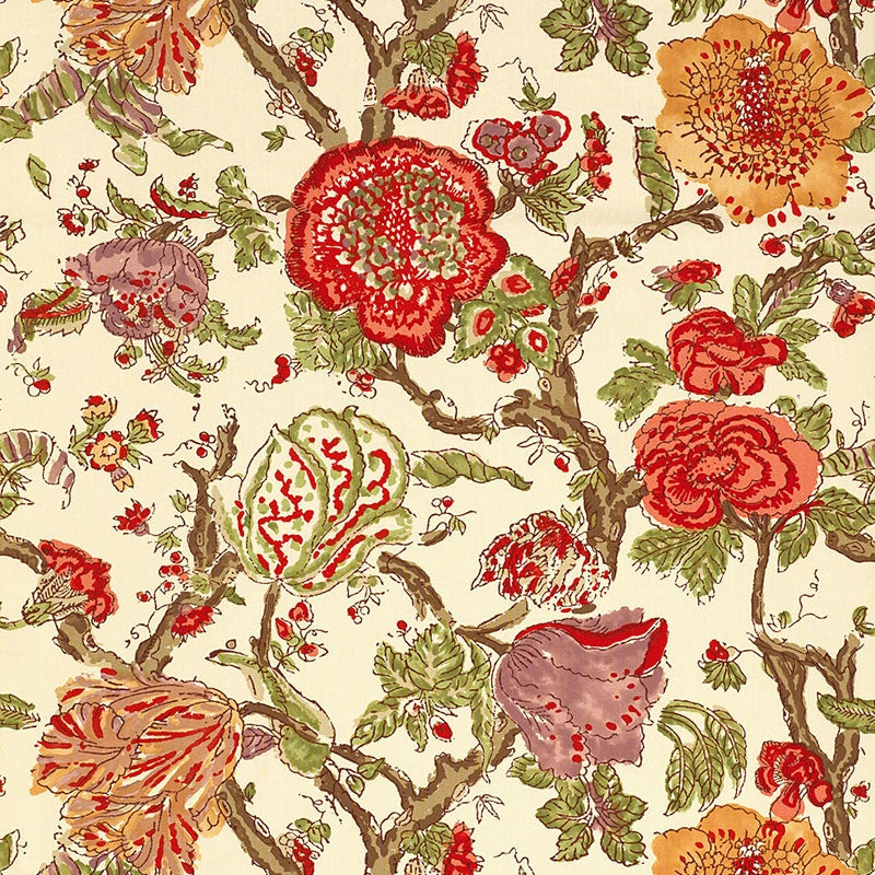 Purchase sample of 174122 Pondicherry, Coral by Schumacher Fabric