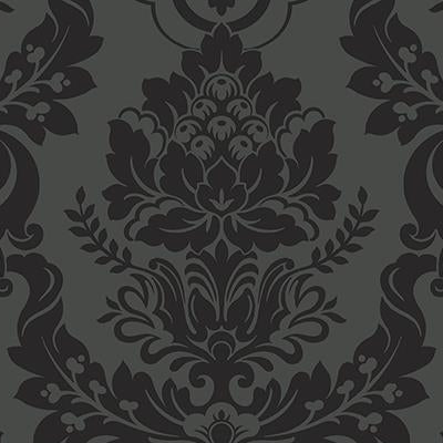 Looking CB22210 Buckingham Black Damask by Carl Robinson Wallpaper