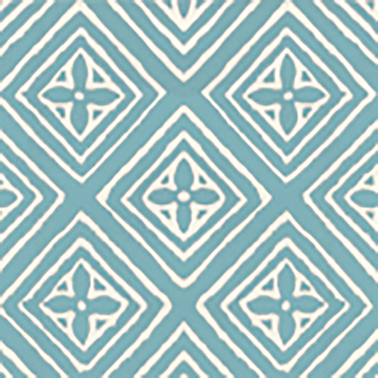 Buy 2490-44WP Fiorentina Turquoise on Almost White by Quadrille Wallpaper