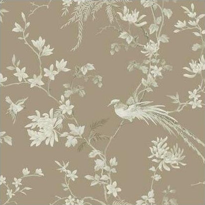 Shop KT2172 Ronald Redding 24 Karat Bird And Blossom Chinoserie Wallpaper Brown by Ronald Redding Wallpaper