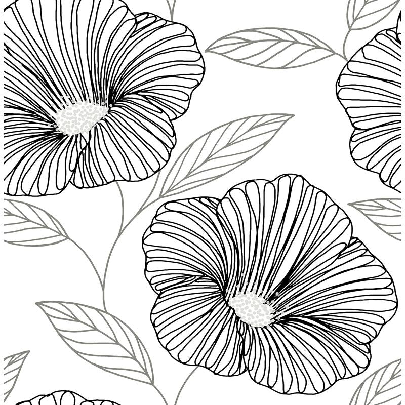 Sample 2973-91134 Daylight, Mythic Black Floral by A-Street Prints Wallpaper