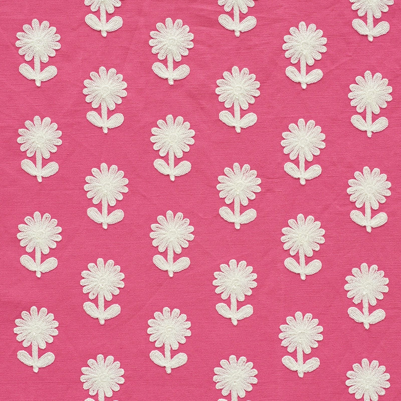 Purchase sample of 73481 Paley Embroidery, Pink by Schumacher Fabric