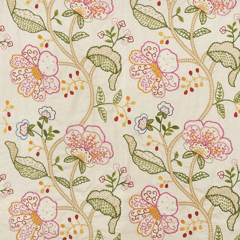 Select 70810 Full Bloom Embroidery Multi by Schumacher Fabric