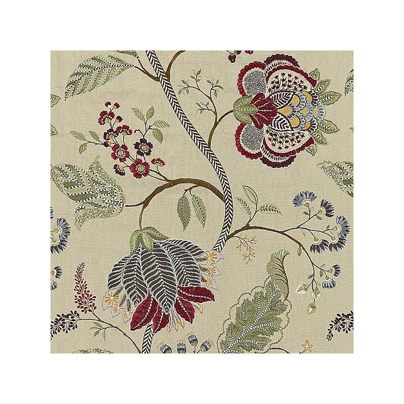 Save 27175-004 Palampore Embroidery Cinnamon by Scalamandre Fabric