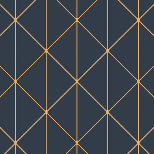 Save 8804 Diamonds Navy And Gold by Borastapeter Wallpaper