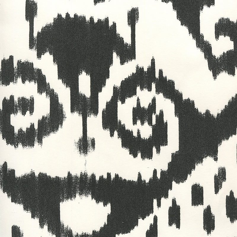 Sample 306053W Malaya, Black on Almost White by Quadrille Wallpaper