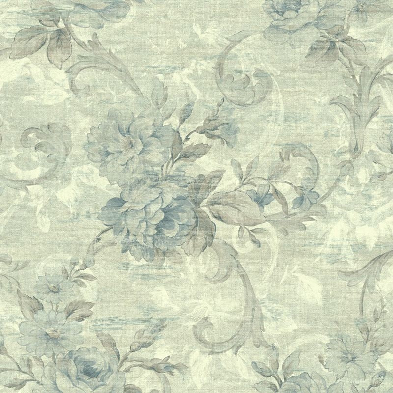 Acquire AR31202 Nouveau Large Floral Scroll by Wallquest Wallpaper