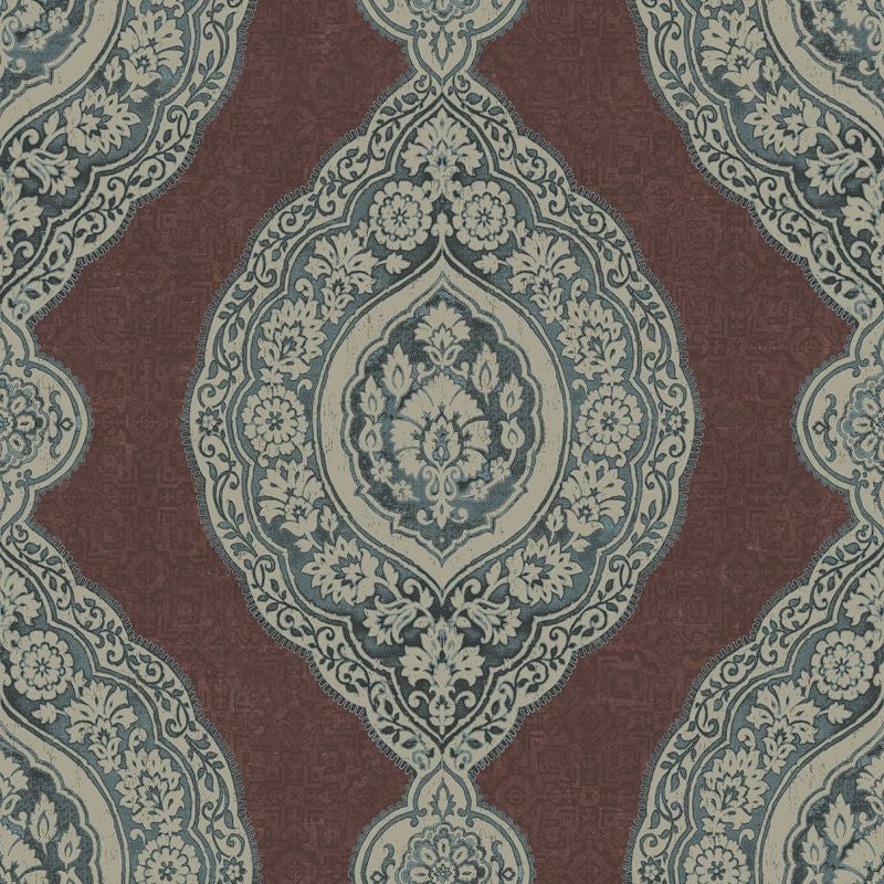 Sample RN70201 Jaipur 2 Oval Medallion Stripe Wallquest