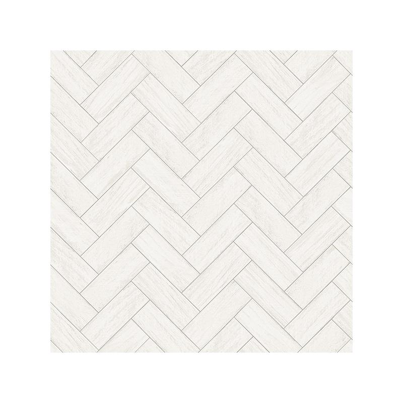Sample 3123-10100 Homestead, Kaliko White Wood Herringbone by Chesapeake Wallpaper