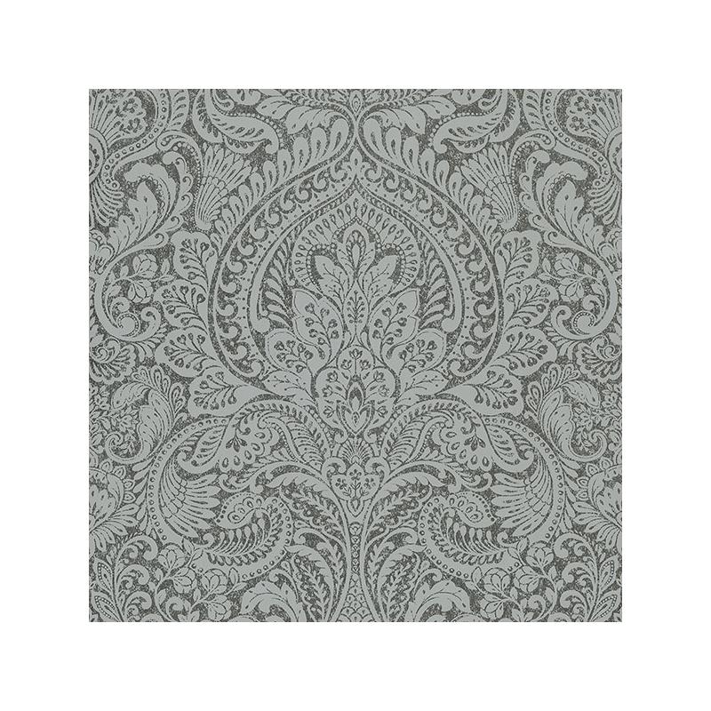 Sample 4019-86446 Lustre, Artemis Pewter Floral Damask by A-Street Prints Wallpaper