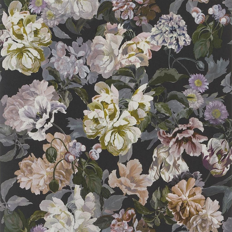 Buy PDG1033/01 Delft Flower Charcoal by Designer Guild Wallpaper