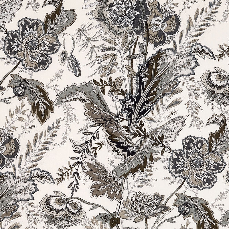 Purchase sample of 174545 Sandoway Vine, Charcoal by Schumacher Fabric
