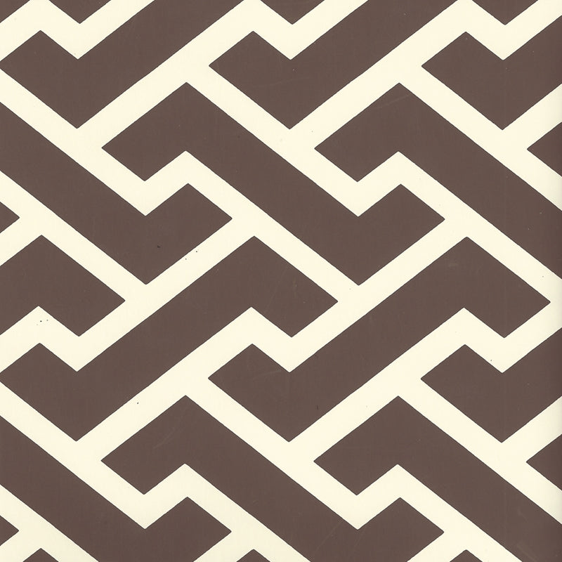 Shop 6345-09WP Aga Reverse Brown on Off White by Quadrille Wallpaper