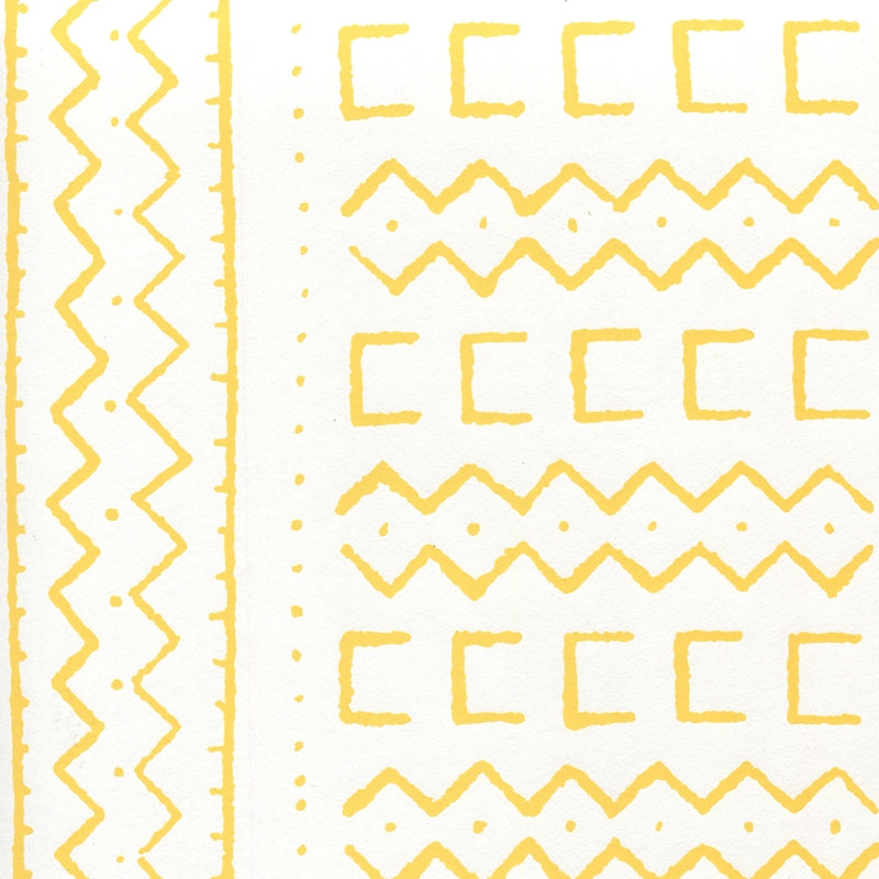 Sample AP980-04 Beau Rivage, Yellow On White by Quadrille Wallpaper