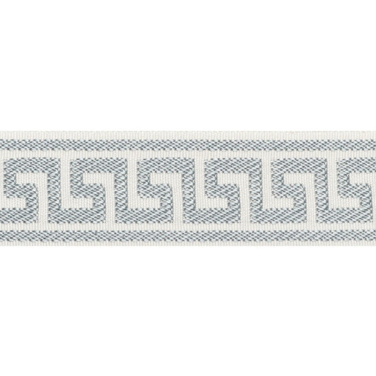74681 | Etienne Silk Greek Key Narrow, Cloud - Schumacher Fabric