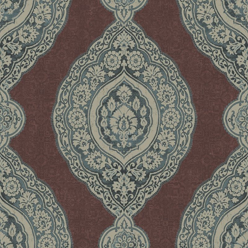 Acquire RN70201 Jaipur 2 Oval Medallion Stripe by Wallquest Wallpaper
