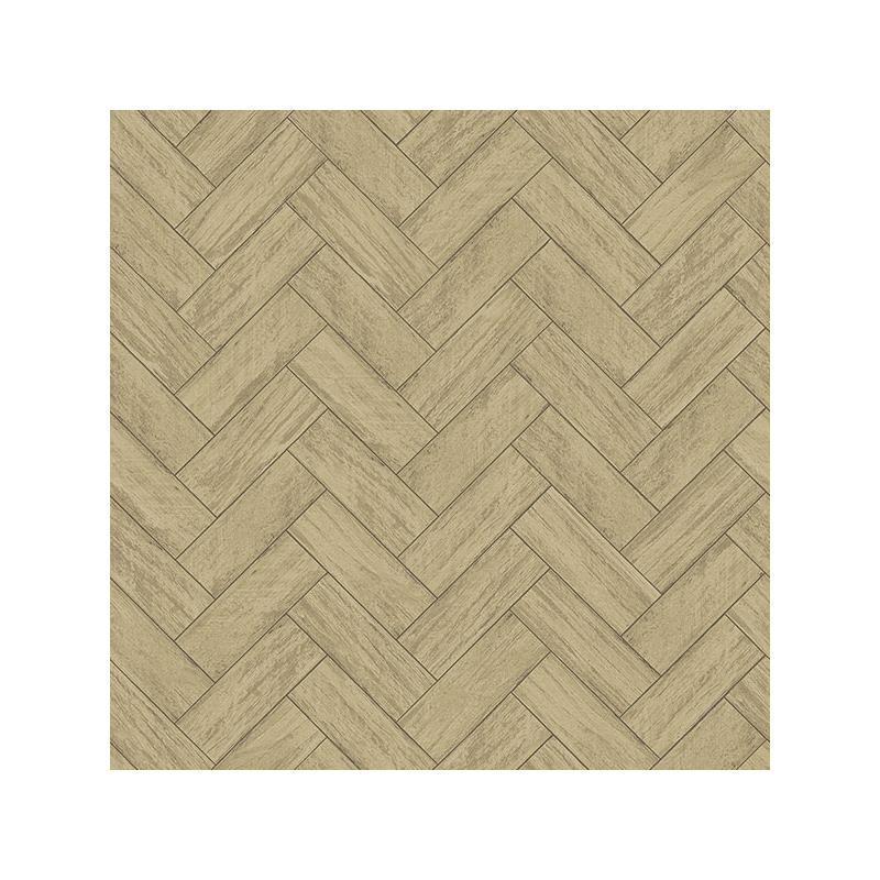Sample 3122-10105 Flora and Fauna Kaliko Neutral Wood Herringbone by Chesapeake Wallpaper