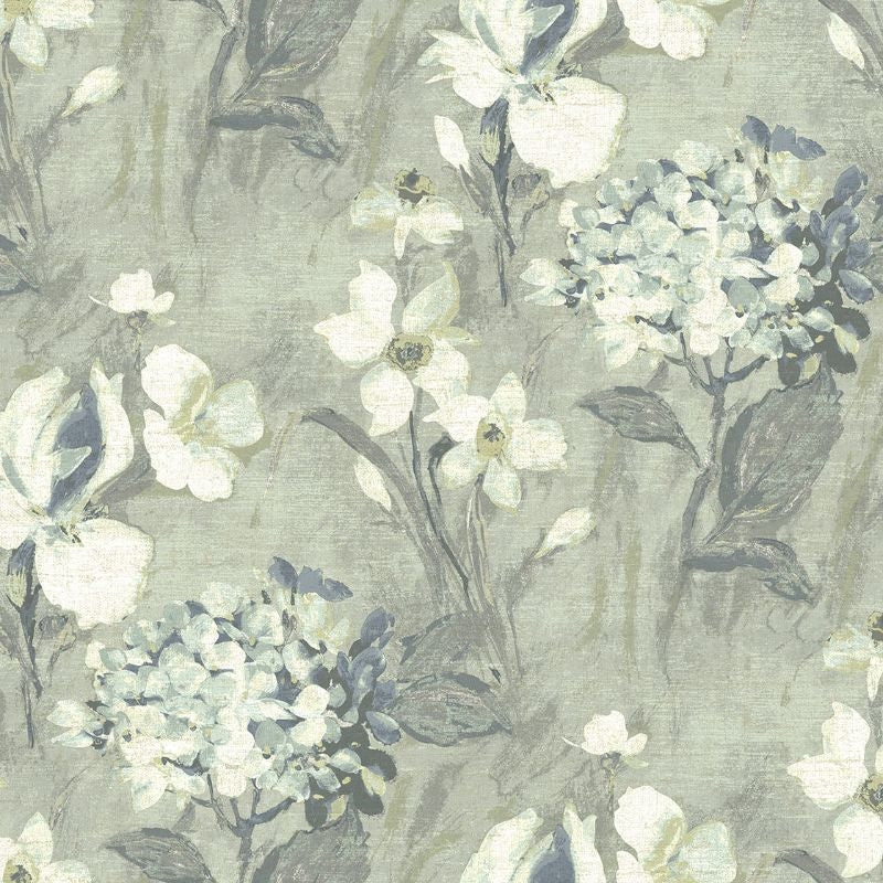 Sample AR32302 Nouveau Hydrangeas Wallquest
