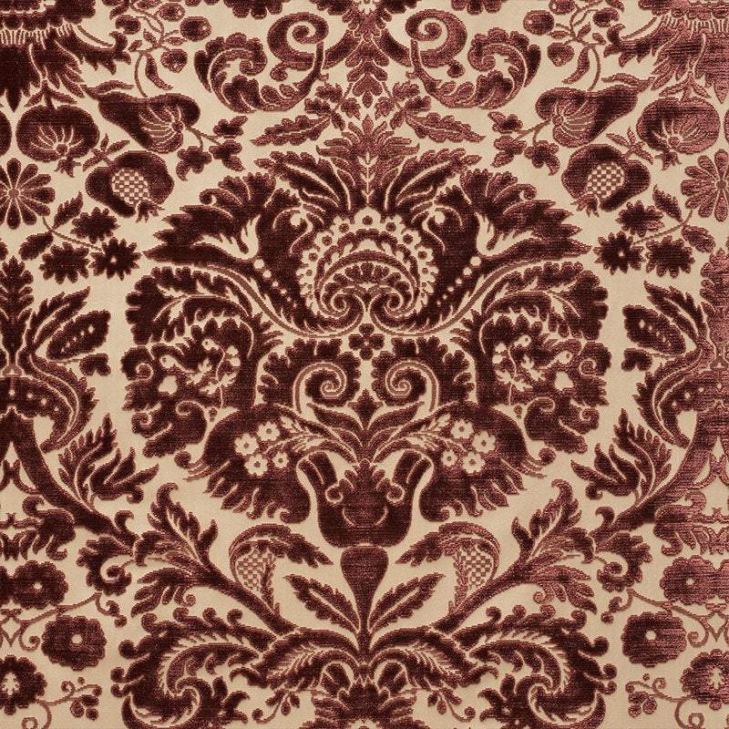 Purchase sample of 74072 Morimont Velvet, Rosewood by Schumacher Fabric