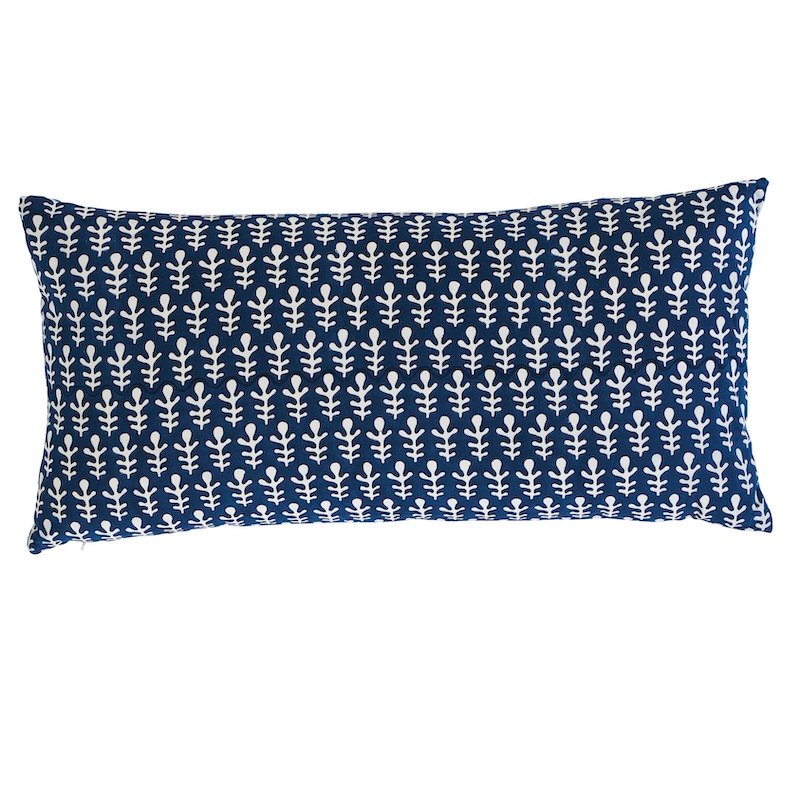 So17924118 | Bagru and Buti Pillow, Blue - Schumacher Pillows