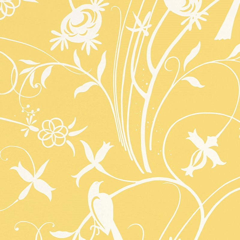 Shop 5007622 Sky Meadow Yellow Schumacher Wallpaper