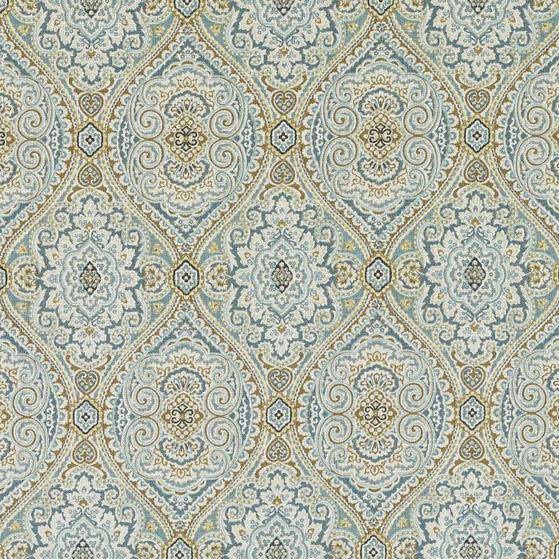 Dp61442-594 | Aqua/Gold - Duralee Fabric