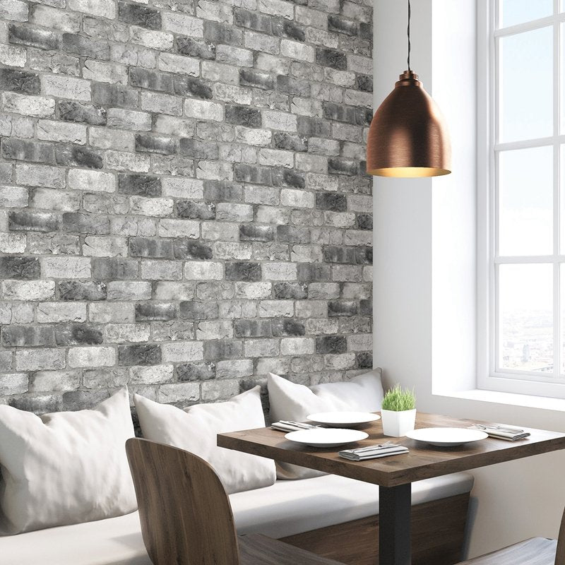 Find Nus3550 Grey London Brick Abstract Peel And Stick Wallpaper