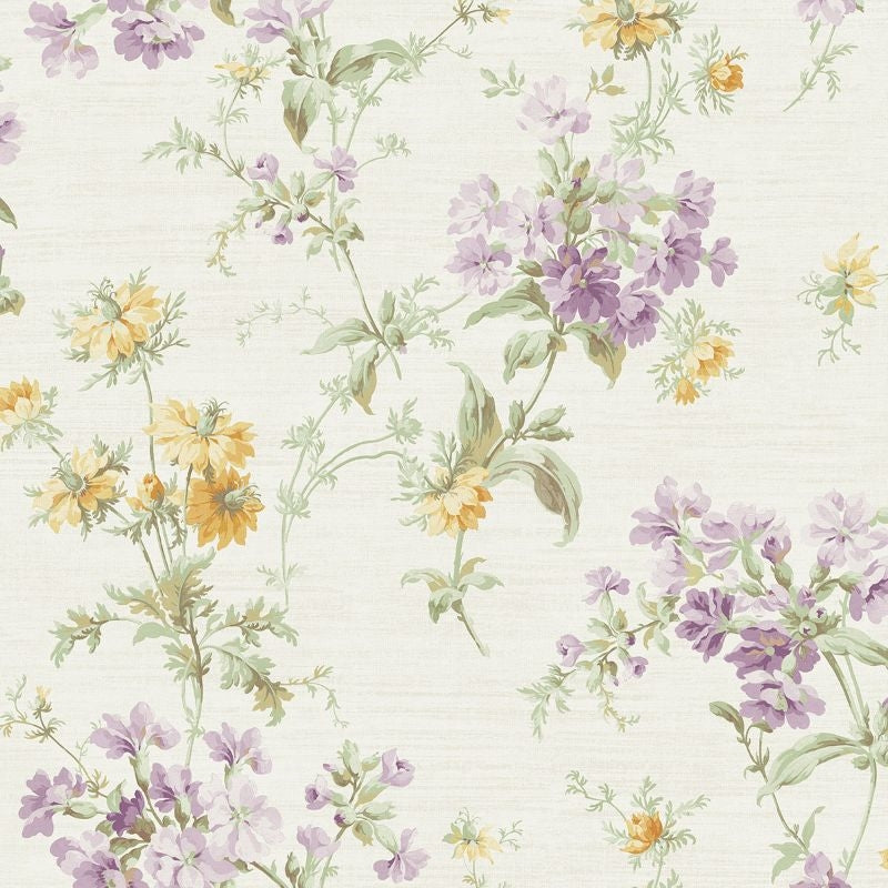 View RV20309 Summer Park Tossed Floral by Wallquest Wallpaper