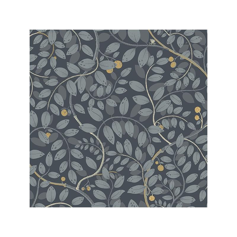 Sample 2932-65106 Lina, Kirke Blue Leafy Vines  by A-Street Prints Wallpaper