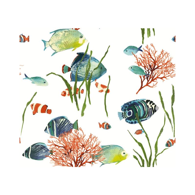 Sample PSW1033RL Tropics, Animals Multi Color Peel and Stick Wallpaper
