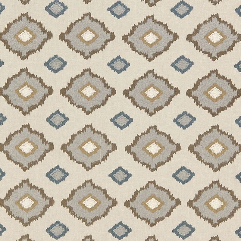 Purchase sample of 65784 Sikar Embroidery, Flax by Schumacher Fabric