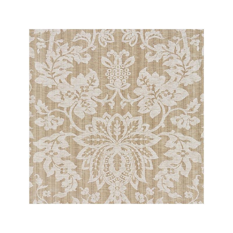 Sample 27136-002 Metalline Damask, Flax - Scalamandre Fabric (SC 000227136)