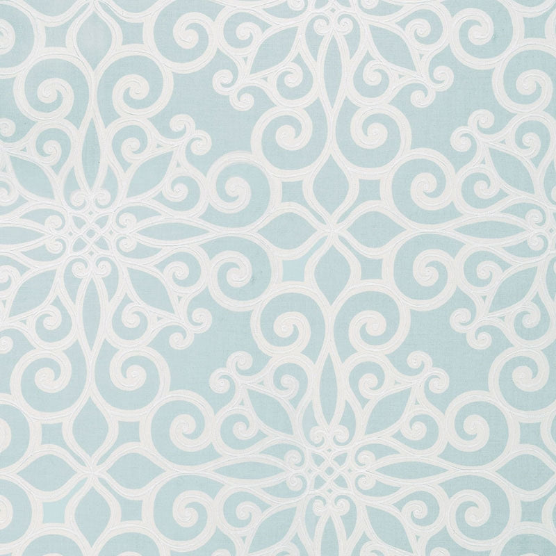 Purchase 174560 Rosegate Embroidered Print Aquamarine by Schumacher Fabric