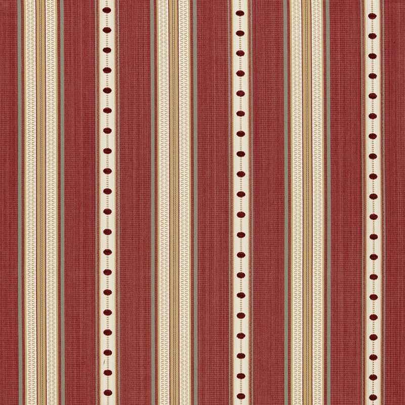 Purchase sample of 64752 Francesca Stripe, Rouge by Schumacher Fabric