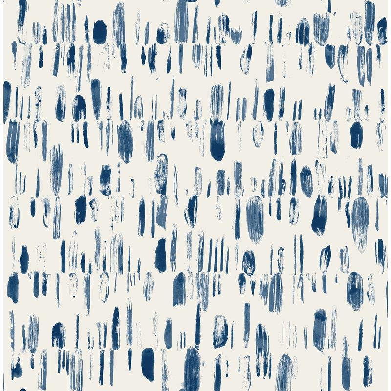 Find 2973-90202 Daylight Dwell Navy Brushstrokes Navy A-Street Prints Wallpaper