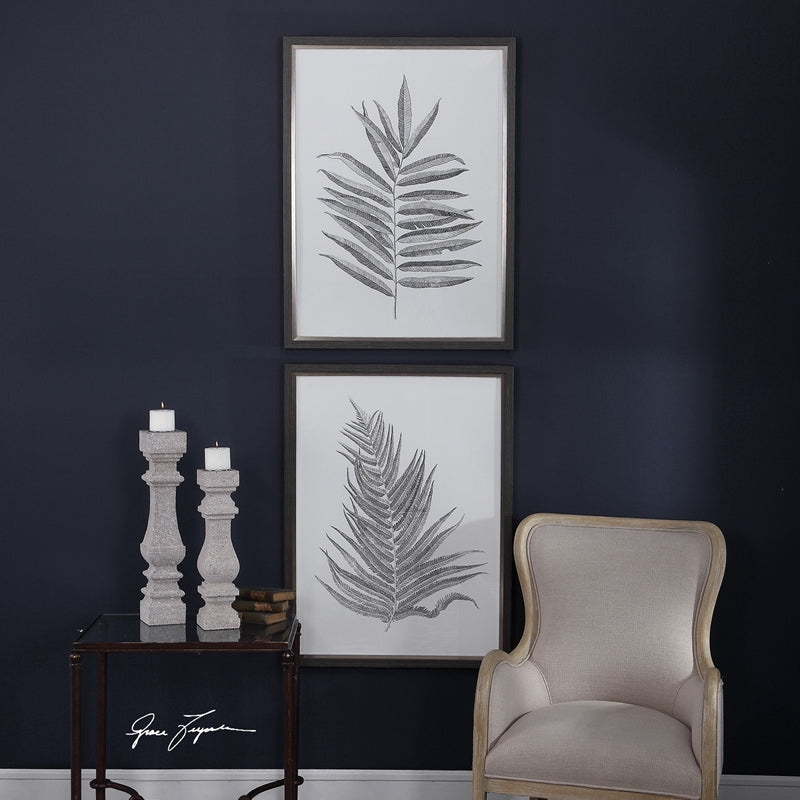 33685 | Uttermost Silver Ferns Framed Prints Set/2 - Uttermost