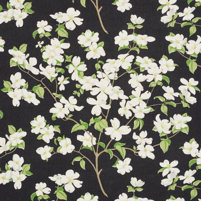 Purchase sample of 177412 Blooming Branch, Black by Schumacher Fabric
