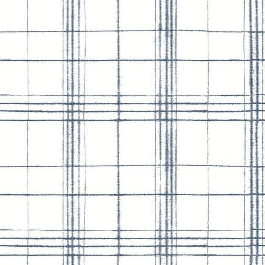 Shop FH4017 Simply Farmhouse Farmhouse Plaid Navy/White York Wallpaper